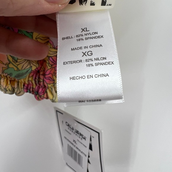 California Sunshine Yellow Daisy Floral Bikini Reversible Bikini NEW Women XL - Picture 7 of 10